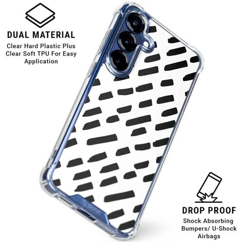 Black Dash Galaxy S25 Plus Clear Case