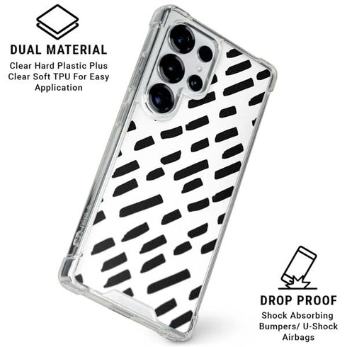 Black Dash Galaxy S25 Ultra Clear Case