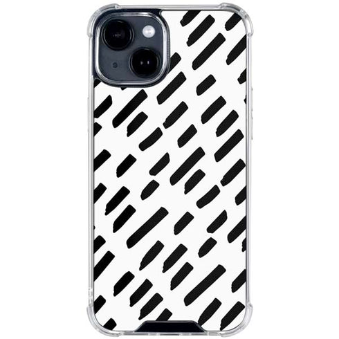 Black Dash iPhone 15 Clear Case