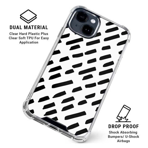 Black Dash iPhone 15 Clear Case