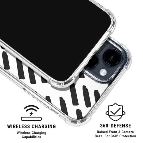 Black Dash iPhone 15 Clear Case