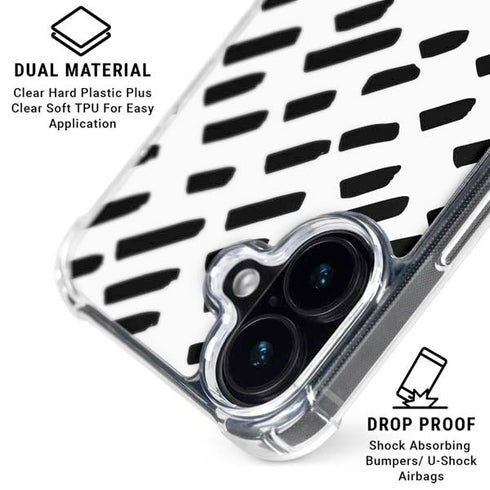 Black Dash iPhone 16 Plus Clear Case