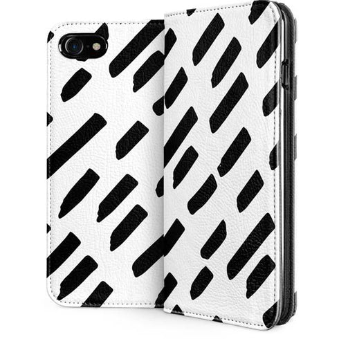 Black Dash iPhone SE (2nd & 3rd Gen) Folio Case