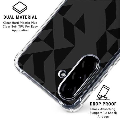 Black Geometric Galaxy A36 5G Clear Case
