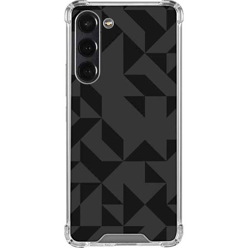 Black Geometric Galaxy S24 FE Clear Case