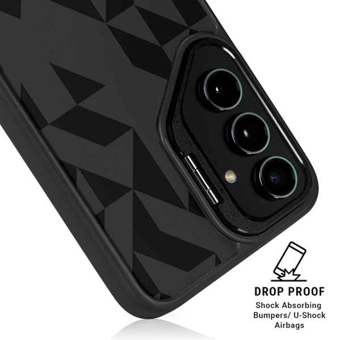 Black Geometric Galaxy S25 Kickstand Case