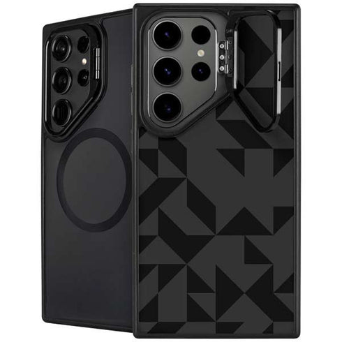 Black Geometric Galaxy Cases