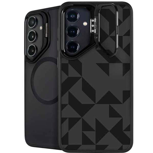 Black Geometric Galaxy S25 FE Kickstand Case