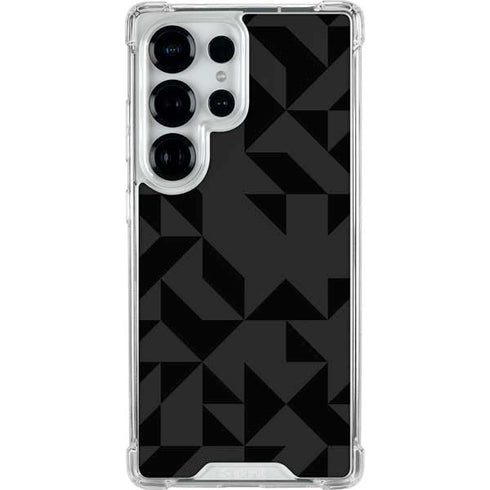 Black Geometric Galaxy S25 Ultra Clear Case