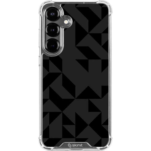 Black Geometric Galaxy S26 Clear Case