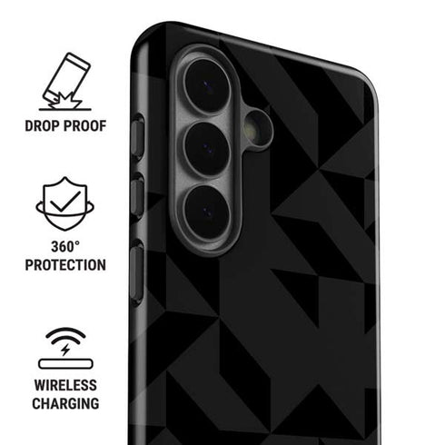 Black Geometric Galaxy S26 Impact Case