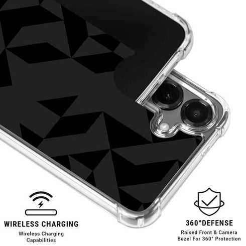 Black Geometric Galaxy S26 Plus Clear Case