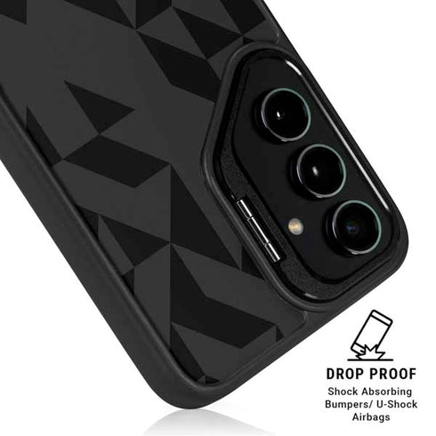 Black Geometric Galaxy S26 Plus Kickstand Case
