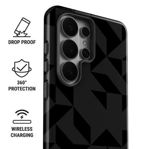 Black Geometric Galaxy S26 Ultra Impact Case
