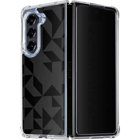 Black Geometric Galaxy Z Fold5 5G Clear Case