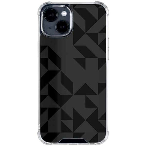 Black Geometric iPhone 15 Clear Case