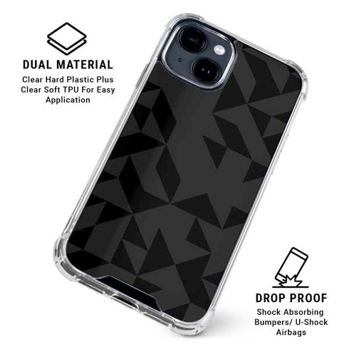 Black Geometric iPhone 15 Clear Case