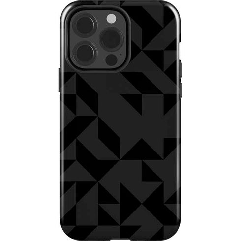Black Geometric iPhone 15 Pro Impact Case