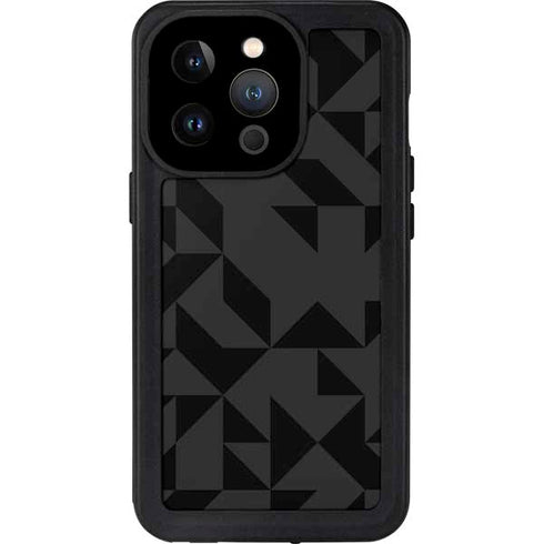 Black Geometric iPhone 15 Pro Waterproof Case