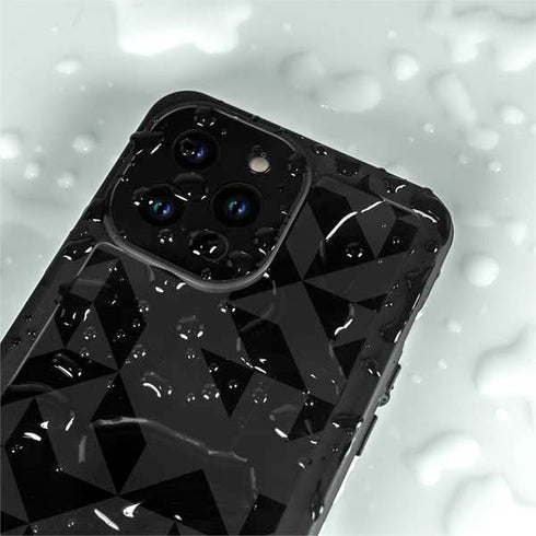 Black Geometric iPhone 15 Pro Waterproof Case