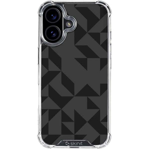 Black Geometric iPhone 16 Plus Clear Case