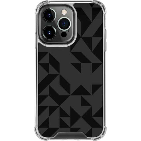 Black Geometric iPhone 16 Pro Clear Case