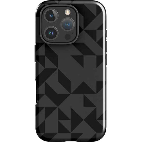 Black Geometric iPhone 16 Pro Impact Case