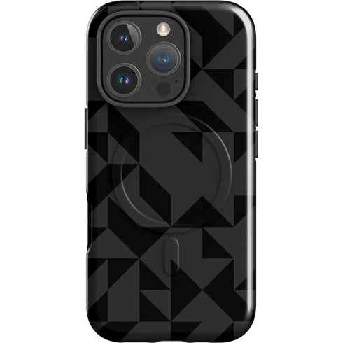 Black Geometric iPhone 16 Pro Magsafe Impact Case