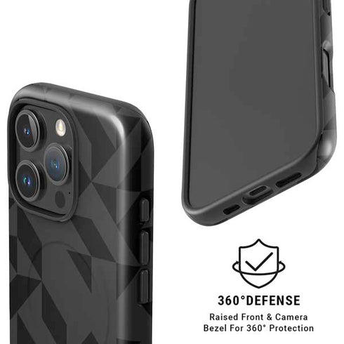 Black Geometric iPhone 16 Pro Magsafe Impact Case