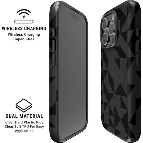 Black Geometric iPhone 16 Pro Max Magsafe Impact Case