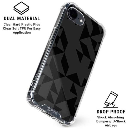 Black Geometric iPhone 16e Clear Case