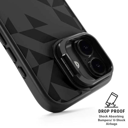 Black Geometric iPhone 17 Kickstand Case