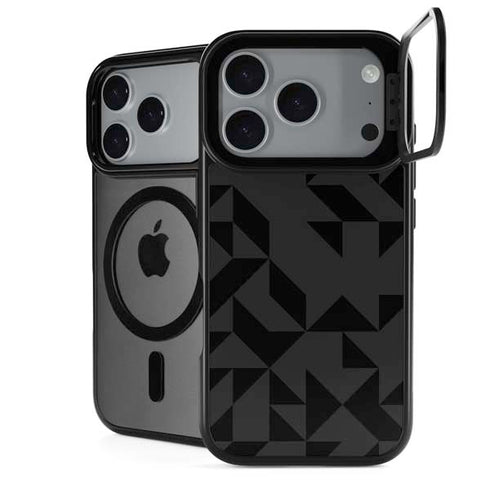 Black Geometric iPhone 17 Pro Max Kickstand Case