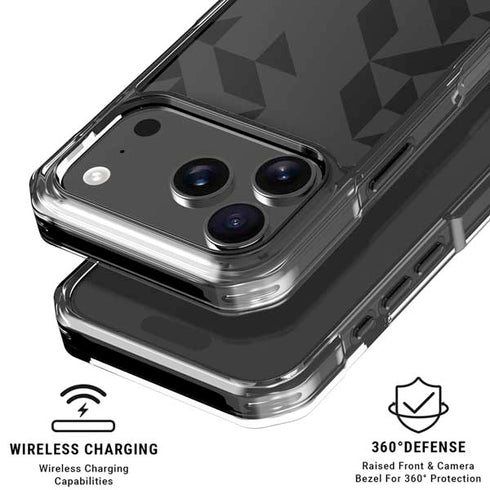 Black Geometric iPhone 18 Pro Clear Case