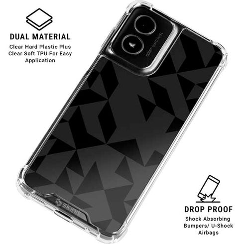 Black Geometric Moto G Power 5G (2024) Clear Case