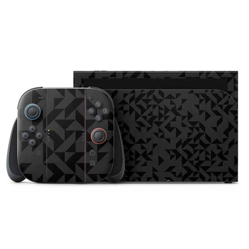 Black Geometric Nintendo Switch 2 (2025) with Joy-Con Skin