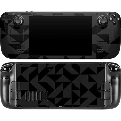 Black Geometric Steam Deck Handheld Gaming Computer OLED Skin