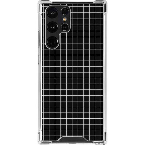 Black Grid Galaxy S23 Ultra Clear Case