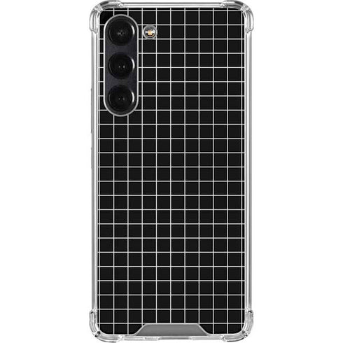 Black Grid Galaxy S24 FE Clear Case