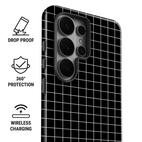 Black Grid Galaxy S26 Ultra Impact Case
