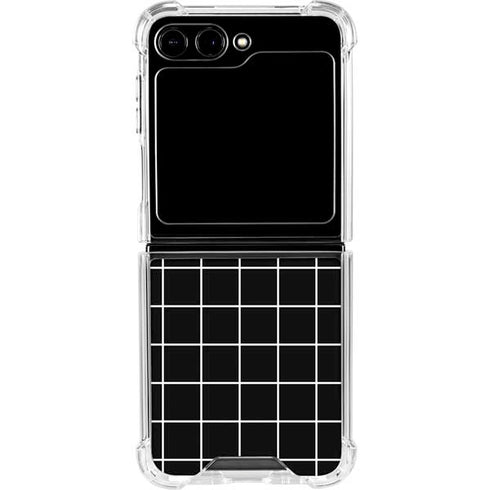 Black Grid Galaxy Z Flip6 Clear Case