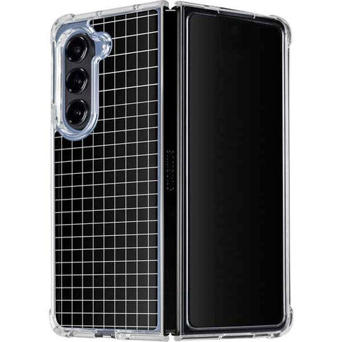 Black Grid Galaxy Z Fold5 5G Clear Case