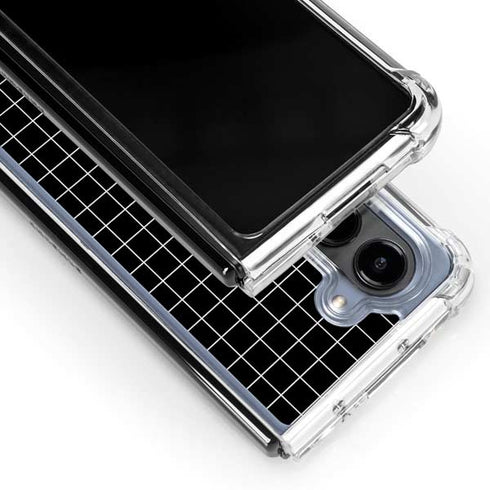 Black Grid Galaxy Z Fold5 5G Clear Case