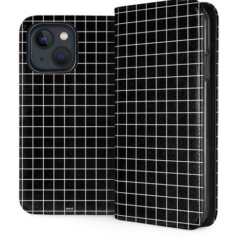 Black Grid iPhone 14 Plus Folio Case