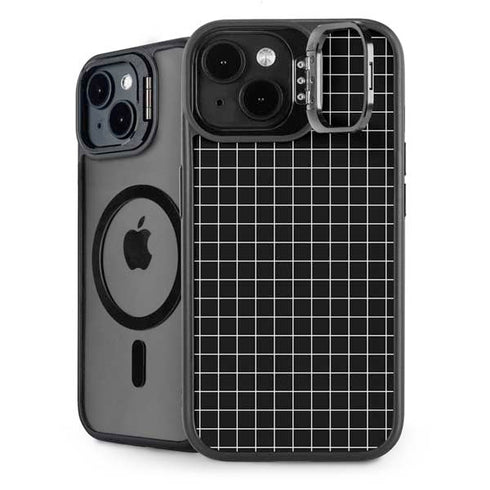 Black Grid iPhone 14 Plus Kickstand Case