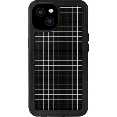 Black Grid iPhone 15 Plus Waterproof Case