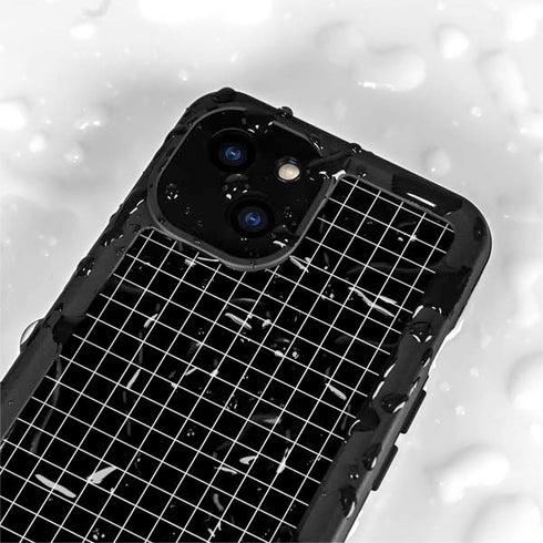 Black Grid iPhone 15 Plus Waterproof Case