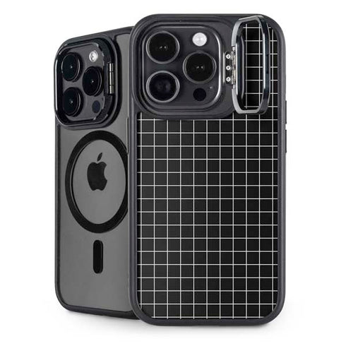 Black Grid iPhone 15 Pro Max Kickstand Case