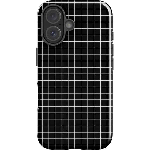 Black Grid iPhone 16 Plus Impact Case