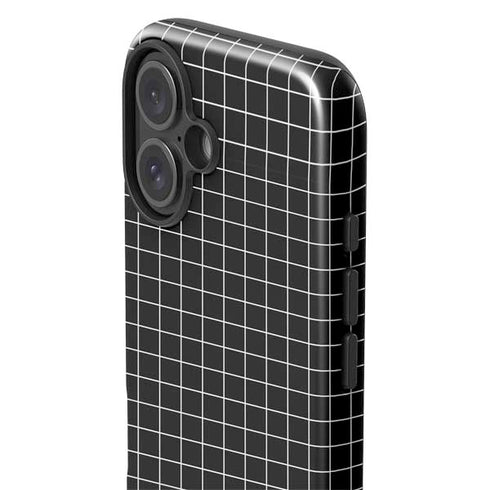 Black Grid iPhone 16 Plus Impact Case